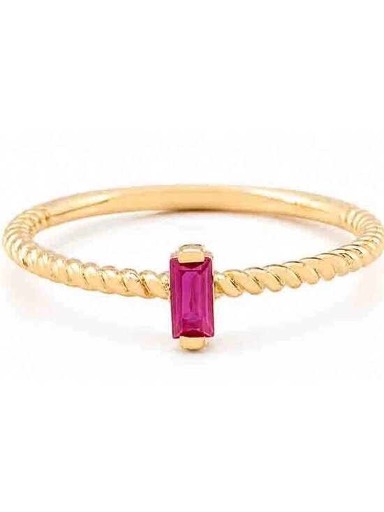 Gold Double Gemstone Wrap Around Rope Band Ring | Factory  Created Ruby Rope Style Design Ring 14k Gold Plated (.925)